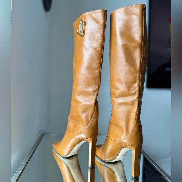 Jimmy Choo Brown Mahesa 100 Leather Boots 40 $1,695 - Picture 13 of 16